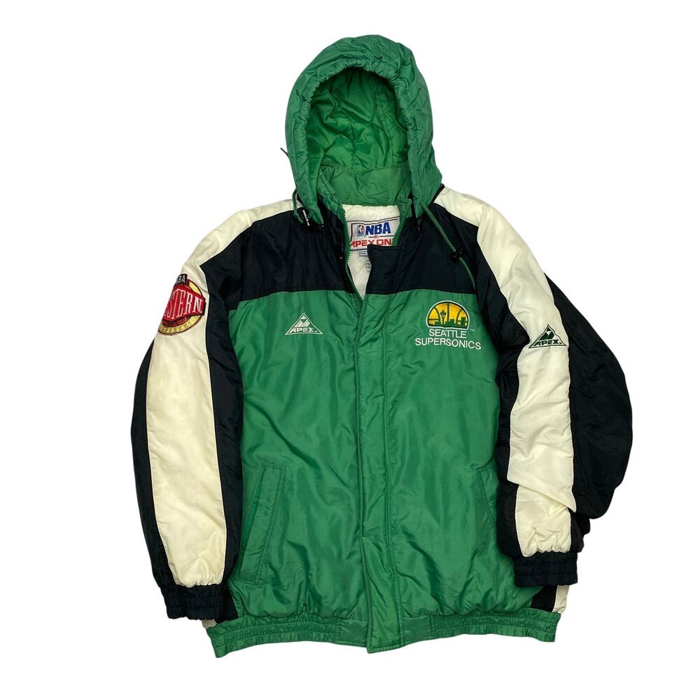 Vintage 90s Seattle Supersonics Apex One Hooded Jacket Men's XL NBA